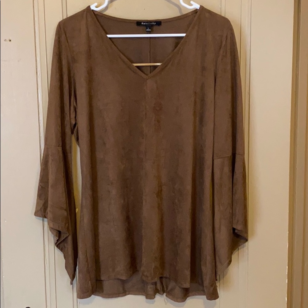Large Brown Suede Style bohemian shirt